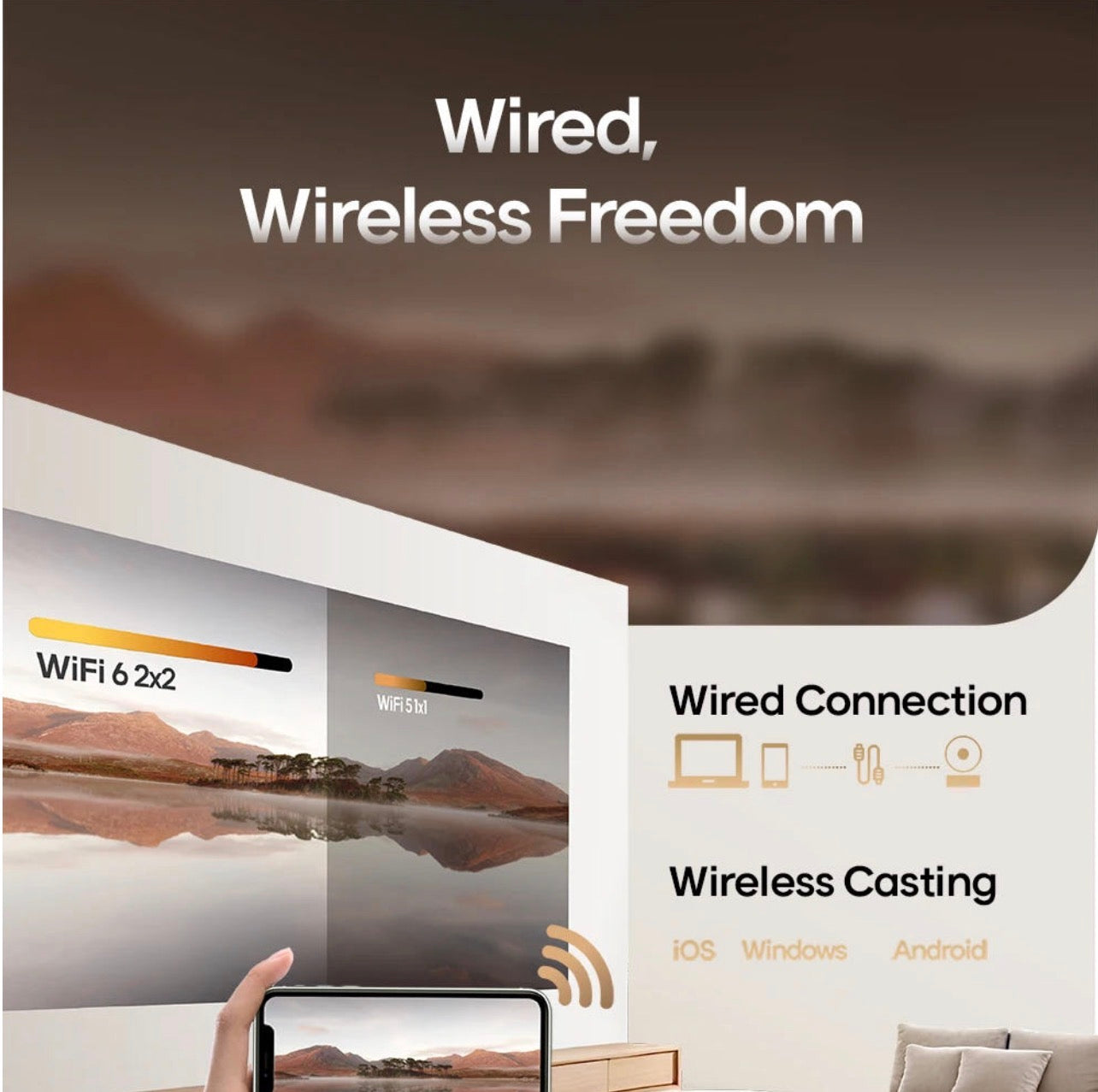 Cinematic Projector Portable Home Theater